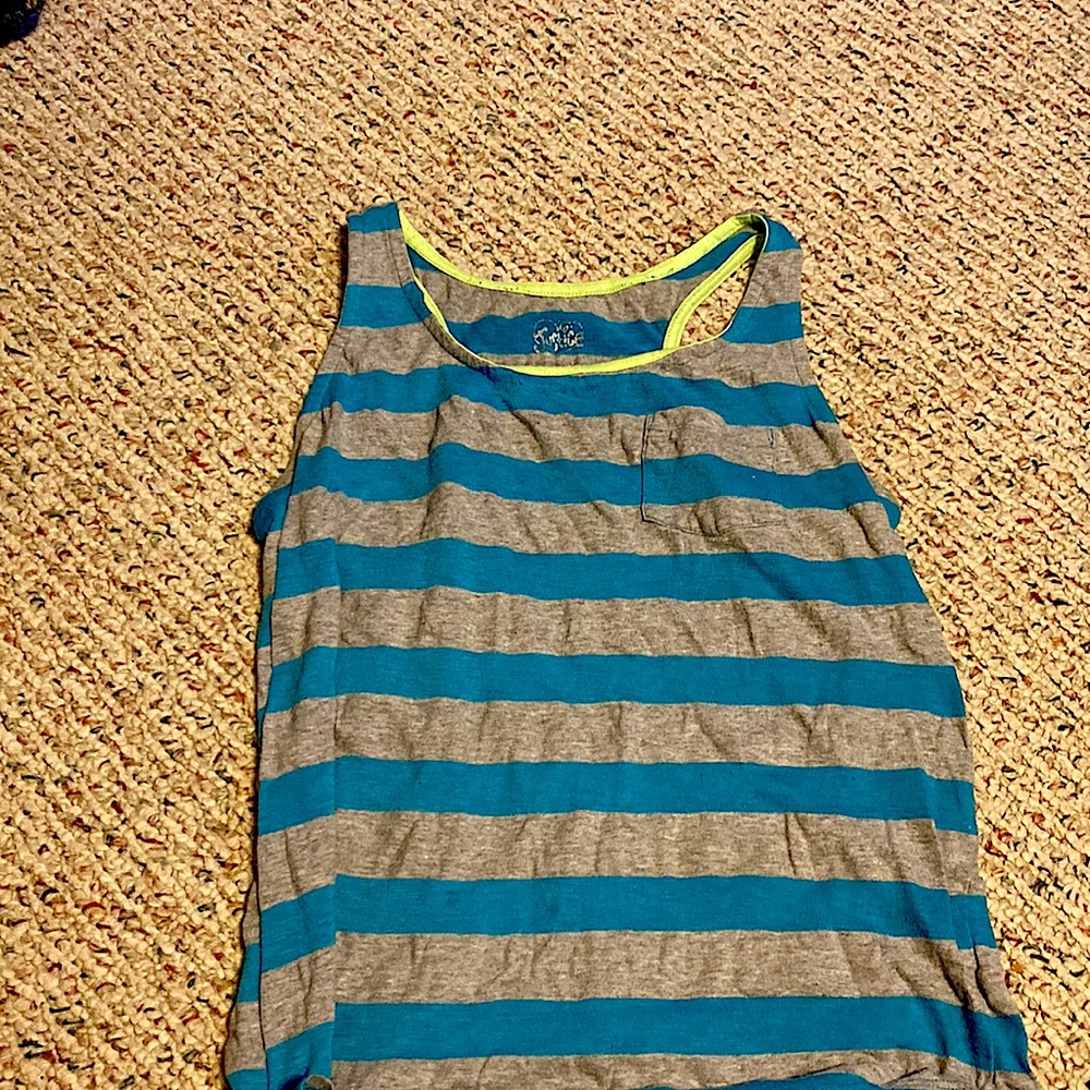 Justice Grey and Blue razor back Tank Top